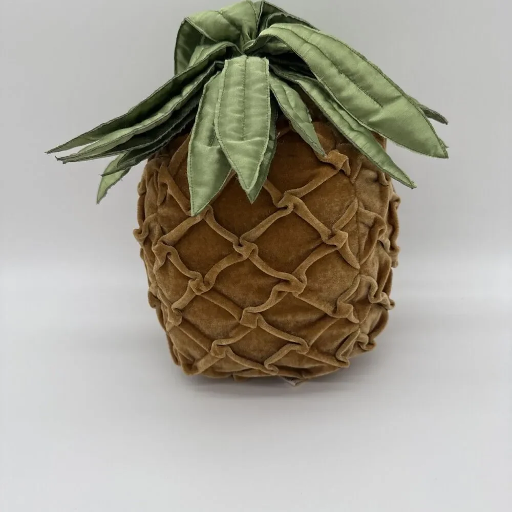 MWW Market Pineapple Plush Throw Pillow Fruit Tropical Velvet Velour
